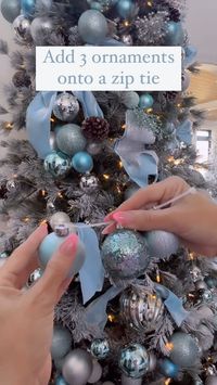 ⭐️ Do you want an easy hack for decorating your Christmas tree with ribbon?🩶 Try these Ribbon Ornament Clusters 😵 Also, tap on the link to watch apart from this where you can to style this ornaments👇 Credit: @the.sugarplum.palace