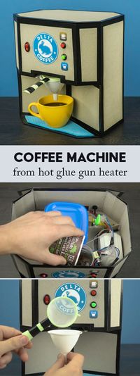 HOW TO MAKE COFFEE MACHINE FROM GLUE GUN HEATER