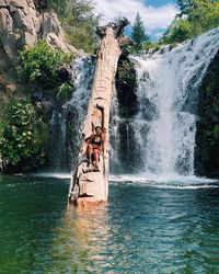 This Swimming Hole In California Has A Cascading Waterfall & A Fallen Tree Staircase - Narcity