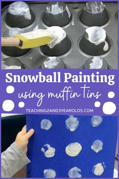 This fun and easy snowball painting activity fits right in with your toddler winter theme. A great process art activity! #toddlers #art #paint #snow #processart #easy #winter #2yearolds #teaching2and3yearolds Process Art, Preschool Crafts, January Crafts