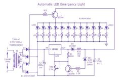 Automatic #LEDemergencylightcircuit, which  can be plugged into the AC socket and it lights at the moment of power failure.  #Electricalprojects  #Edgefxkits  #ElectronicProjects Led Emergency Lights, Audio Amplifier, Electrical Wiring Diagram, Electronics Gadgets, Electronics Components, Electronic Circuit Projects, Electrical Projects, Diy Electronics, Led Diy