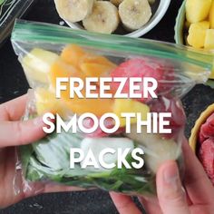 Prep these freezer smoothie packs, and when you’re ready, just add milk, water, or juice! Ice Recipes, Kids Breakfast Smoothies, Protein Smoothie Recipes Healthy, Healthy Protein Smoothies, Smoothie Bowls Recipe Easy, Breakfast Fruit Smoothie, Healthy Smoothies For Kids, Smoothie Bowl Recipe Healthy, Easy Healthy Smoothie Recipes