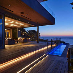36 Outdoor Decks Bathed in Integrated Illumination and Light Effects Bath, Lights, Deck Lighting