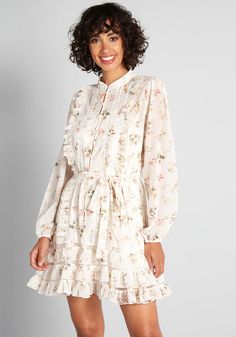 Dream a Little Dream Of 'Tweed' Coat | ModCloth Spring Dresses, Pink, Floral Mini Dress, White Slip, Tie Dress