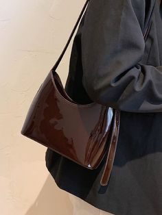 Qteee - Patent Shoulder Bag  - Women Shoulder Bags Baguette, Leather, Purses And Bags, Shoulder Bag Women, Shoulder Bag, Square Bag, Baguette Bag