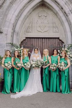 Discover the elegance of emerald green long bridesmaid dresses, perfect for adding a touch of sophistication to any wedding party. #BridesmaidDresses #EmeraldGreen #WeddingFashion #BridalParty #LongDresses #Bridesmaids #WeddingStyle #WhiteBouquets #WeddingChicks Elegant, Sophisticated, Long Dress, Wedding Styles, Real Weddings