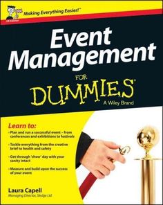 an event management book for dummies with a hand holding a golden ball on it