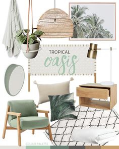 the tropical oasis color scheme is green and white