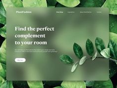 the website for plant fashion is displayed on a tabletop with lots of green leaves