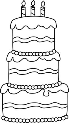 a cake that is in the shape of a birthday card with words on it and an image of a three tiered cake