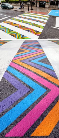 Colorful And Artistic Crosswalks Are Showing Up On The Streets Of Madrid #realestate #feedly Murals Street Art, Graffiti, Urban Art, Street Art, Land Art