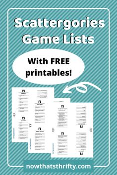 the scattergories game list with free printables