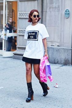 12 Times Rihanna Was The Queen Of NYC Summer Style Shirts, Taylor Swift, Fashion, Fashion Looks, Fashion Killa, Rihanna Style 2015