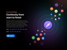 the landing page for an app that is designed to look like it has bubbles coming out of