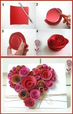 how to make a heart out of rolled paper