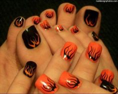 nail art ideas for toes love this only with different colors answer maybe only on the big toe Fall Nail Art Designs, Fall Nail Designs