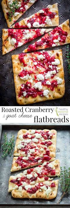 #ad This roasted cranberry and goat cheese flatbread is a naan traditional pizza. It is an unexpected holiday party appetizer.   I love holiday traditions. Getting our Christmas Tree from the same place every year. Setting up my goofy little Santa collection. Sending out holiday cards. Waiting for the kids to go to bed on Christmas …
