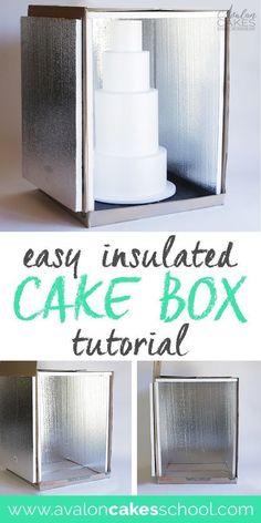 an easy cake box with instructions to make it