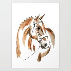 Bay Watercolour Horse Art Print by Art By Chrissy Taylor - $22.00 Painting & Drawing, Watercolour Paintings, Watercolor Horse Print