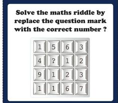 Solve the riddle Maths, Math Riddles, Riddles, Math