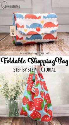 the foldable shopping bag sewing pattern is easy to sew