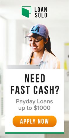 a woman is smiling while looking at her laptop with the caption need fast cash? payday loan up to $ 100