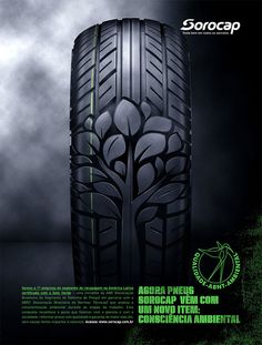 an advertisement for the new tire company, sorocapa is shown in green and black