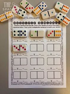 a printable game with dices and numbers on the top, next to it