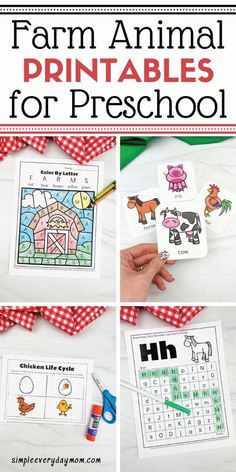 farm animal printables for preschool to help them learn how to write and color