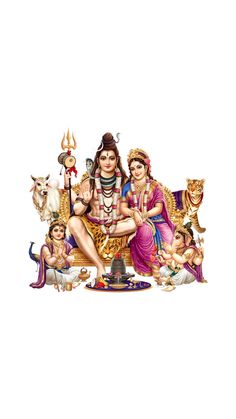 an image of the hindu god and his family