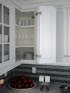 maximize corner cabinet space with a retractable door and deep shelves Ikea, Pantry Cabinet, Kitchen Cabinet Storage, Kitchen Pantry Cabinets, Kitchen Corner Cabinet Ideas