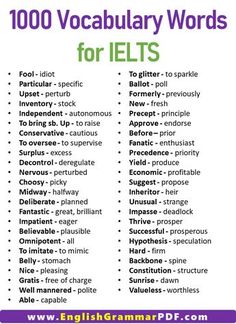 a poster with words that are in english and spanish, including the words for ielts
