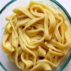Grandma's Noodles II | "Very easy to make and taste great in soups or as a side." #recipe #pasta Noodle Recipes, Apple Pie, Homemade Egg Noodles, Egg Noodles, Recipe Allrecipes, Homemade Noodles, Gf Flour