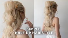 How To: Half Up Half Down Hair Tutorial 💗 Simple Hairstyle for Medium - ...