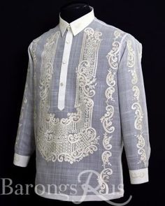 Black, Gray, Navy Blue, Royal Blue Philippine Barongs for men Traditional Shirt, Shirt Designs, Shirt, Formal Occasion