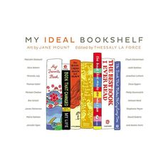 a book shelf filled with lots of books on top of each other and the words'my ideal bookhelf'above it