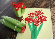 The Joys of Home Educating: Spring Celery Flowers - Craft Paper Craft, Flora, Bricolage Facile, Manualidades, Fete Des Meres, Flower Crafts, Basteln Mit Kindern, Projects