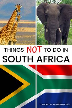 there are many different pictures with the words, things not to do in south africa