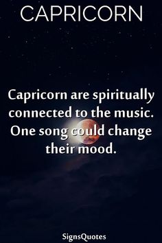 the caption for capricorn is written in white on a dark background with stars