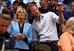 The Prince chats with the Second Lady while watching the final of the wheelchair rugby last night Windsor Fc, Wales, British, Rugby, Prince Harry And Meghan, Royal Family