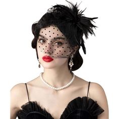 Material: Black Veil Netting Made Of Mesh, Fabric Flower, Rhinestones Size: This Veil Headband Is Elastic, Free Size And Fits All Women, Headband Is About 21*20*5cm(8.3*7.9*1.97in) Features: This Black Fascinator Presents A Minimalist And Elegant Design With Its Classic Mesh Veil And Delicate Floral Fabric. It’s A Great Alternative To Traditional Hats For Your Daily Wear Occasion: A Great Veil Fascinator Headband For Wedding, Tea Party, Cocktail, Easter, Kentucky Derby Race, Victoria Costume, 19 Art Deco, Vintage, Fascinator Headband, Fascinator Hats, Black Fascinator, Church Hats, 1920s Hair, Floral Print Headband, Polka Dot Veil