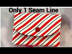 a red and white striped bag with a button on it's side, next to the text only 1 steam line