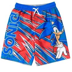 Jump into the video game world of Sonic the Hedgehog in this awesome Sega Sonic Swim Trunks Bathing Suit! Join Sonic on his latest adventures as he battles the evil Doctor Eggman with the help of friends like Knuckles the Echidna and Tails. Your little speedster will look so cool in this cute and stylish swimming shorts bottoms, he will have all his friends asking where he got it from. Friends, Video Game, Retro, Big Kids, Boys Swim Trunks, Trunks, Sonic The Hedgehog, Sonic, Swim Trunks