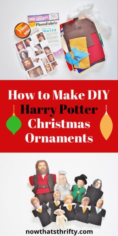 how to make diy harry potter christmas ornament with pictures and text overlay
