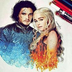 A SONG OF ICE AND FIRE by @jawadalghezi  #gameofthrones #gameofthrones_feed #kitharington #jonsnow #emiliaclarke #daenerys #daenerystargaryen Game Of Thrones Art, Throne, Series