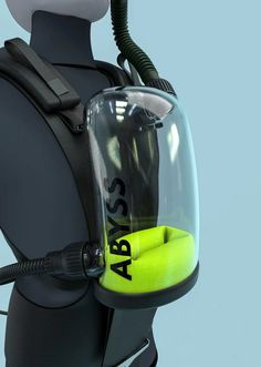 an image of a person with a gas mask and oxygen tube attached to their back