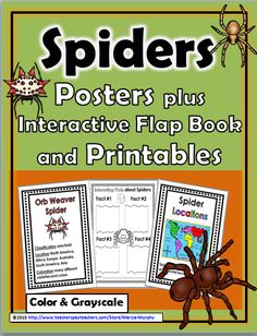 spider posters plus interactive flap book and printables