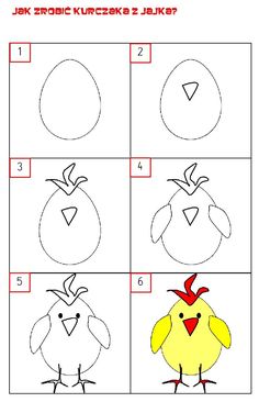 how to draw a cartoon chicken step by step with pictures and instructions for children's drawing