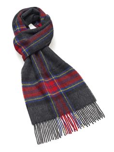Middleham Charcoal Scarf Outfits, Plaid Pattern