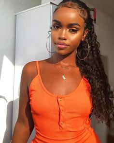 Super like the girl, gorgeous, the hair, the haul,  the Oversized earrings Scene Hair, Wigs For Black Women, Silky Hair, Lace Frontal Wig, Wig Hairstyles, Short Hair Wigs, Wigs, Curly Hair Styles, Deep Wave Hairstyles